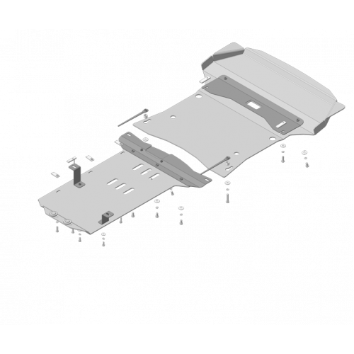 Защита Картера двигателя, КПП, Радиатора, Раздаточной коробки MOTODOR для BMW X3 2010-2017 (F25), Алюминий 5 мм - Арт. 30203