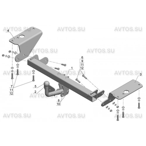 Фаркоп Avtos на TOYOTA Corolla 2007-2013 Арт.TY 18